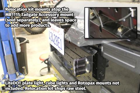 License Plate Relocator/Light Mount for JK-JL (w/o Backup Camera Mount) For Jeep JK|Jeep JL Motobilt