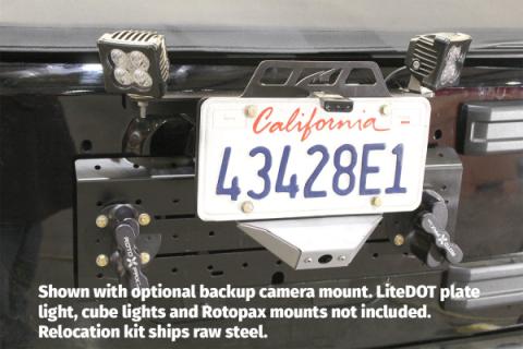 License Plate Relocator/Light Mount for JK-JL (w/o Backup Camera Mount) For Jeep JK|Jeep JL Motobilt
