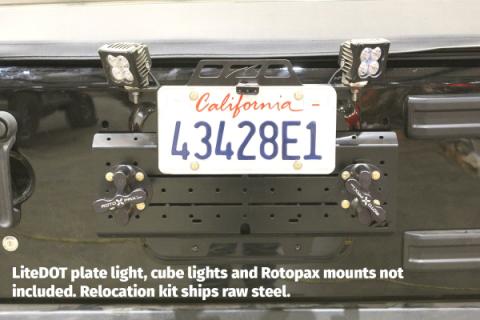 License Plate Relocator/Light Mount for JK-JL (w/o Backup Camera Mount) For Jeep JK|Jeep JL Motobilt