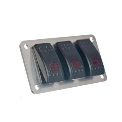 3 Hole Aluminum Switch Panel 4.5 x 2.5 Inch Motobilt