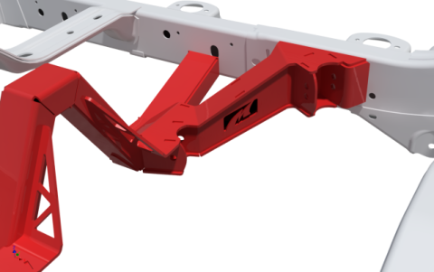 4 Link Rear Suspension Brackets With Crossmember For Jeep JKU Bare Steel Motobilt