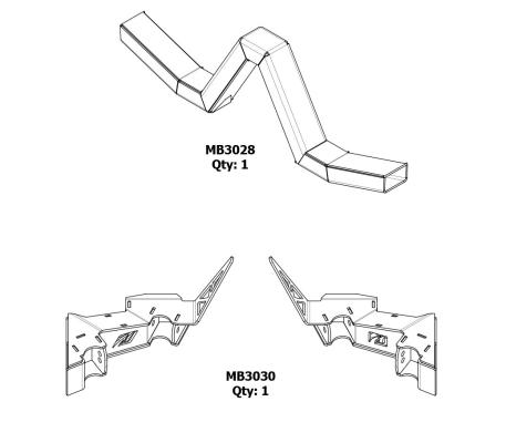4 Link Rear Suspension Brackets With Crossmember For Jeep JKU Bare Steel Motobilt