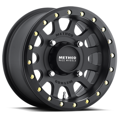 Aluminum Wheels 15x7 MR401 Beadlock UTV Bolt Pattern 5 On 114.3 Offset 38 Lip Size 0.79 Matte Black MB Method