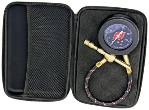 Elite Analog Tire Deflator 3 Inch Stainless Steel Liquid Filled Gauge Rubber Cover Zipper Case RockJock 4x4