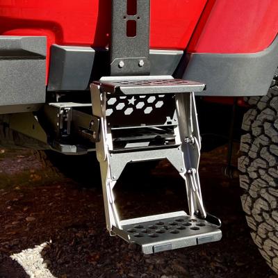 R-STEP 9 Inch Wide For 2020-2023 Jeep Gladiator Bed Step Attachment Brackets Driver Side Behind Rear Tire DIESEL MOTOR Rock Slide Engineering