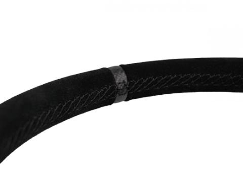 Deep Dish Suede Steering Wheel 13 Inch Diameter Black PRP Seats
