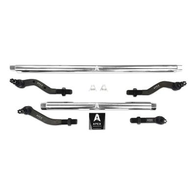 Heavy Duty Polished Aluminum Tie Rod and Drag Link Axle Swap Kit Dynatrac 68 Inch Jeep JK 2.5T Note: This No-Flip kit is for Axle Upgrade Options Only Apex Chassis