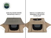 LD TMBK 3 Roof Top Tent With Annex - Tan Base With Green Rain Fly, Black Aluminum Base, Black Ladder Overland Vehicle Systems