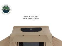 LD TMBK 3 Roof Top Tent With Annex - Tan Base With Green Rain Fly, Black Aluminum Base, Black Ladder Overland Vehicle Systems