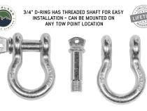 Recovery Shackle 3/4 4.75 Ton Zinc - D Ring Recovery Shackle Overland Vehicle Systems