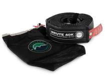 Tow Strap 4 Inch x 20 Foot Grey With Black Ends and Storage Bag Overland Vehicle Systems