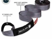 Tow Strap 4 Inch x 20 Foot Grey With Black Ends and Storage Bag Overland Vehicle Systems