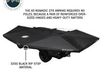 XD Nomadic 270 - Awning W/Lights and Black Out , Passenger Side, Black Body, Black Trim and Black Travel Cover Overland Vehicle Systems