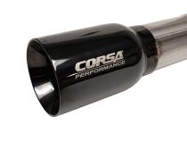 2.75 Inch Cat-Back Dual Rear Exit with Single 4.0 Inch Black PVD Flat Cut Tips with USA Flag Etch 07-18 Jeep Wrangler JKU 116 Inch Wheel Base Corsa Performance