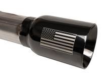 2.75 Inch Cat-Back Dual Rear Exit with Single 4.0 Inch Black PVD Flat Cut Tips with USA Flag Etch 07-18 Jeep Wrangler JKU 116 Inch Wheel Base Corsa Performance