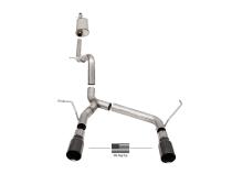 2.75 Inch Cat-Back Dual Rear Exit with Single 4.0 Inch Flat Cut Black Tips with USA Flag Etch 18-25 Jeep Wrangler JLU 118.4 Inch Wheel Base Corsa Performance