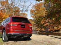 2.5 Inch Dual Rear Exit Cat-Back Exhaust System with Twin 4.0 Inch Black PVD Pro-Series Tips 14-21 Jeep Grand Cherokee Summit Edition Corsa Performance