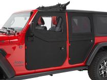 Jeep Doors Full 2-Piece Fabric Doors For Jeep 2020-2024 Gladiator Clear Vinyl Rear Black Diamond Fabric Pair Bestop
