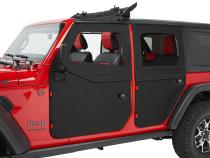 Jeep Doors Full 2-Piece Fabric Doors For Jeep 2020-2024 Gladiator Clear Vinyl Rear Black Diamond Fabric Pair Bestop