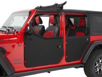 Jeep Doors Full 2-Piece Fabric Doors For Jeep 2020-2024 Gladiator Clear Vinyl Rear Black Diamond Fabric Pair Bestop
