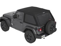 Trektop Slantback Soft Top For Jeep 2018-Current Wrangler JL 2 Door Black Diamond Bestop