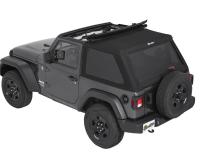Trektop Slantback Soft Top For Jeep 2018-Current Wrangler JL 2 Door Black Diamond Bestop