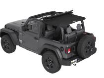 Trektop Slantback Soft Top For Jeep 2018-Current Wrangler JL 2 Door Black Diamond Bestop
