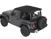 Trektop Slantback Soft Top For Jeep 2018-Current Wrangler JL 2 Door Black Diamond Bestop