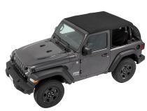Trektop Slantback Soft Top For Jeep 2018-Current Wrangler JL 2 Door Black Diamond Bestop