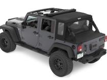 Jeep Wrangler Halftop Soft Top Conversion Kit For Jeep 2007-2018 Wrangler JK 4 Door Black Diamond Bestop