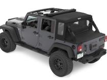 Jeep Wrangler Halftop Soft Top Conversion Kit For Jeep 2007-2018 Wrangler JK 4 Door Black Diamond Bestop