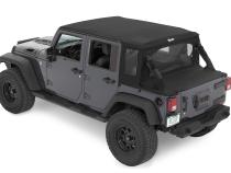 Jeep Wrangler Halftop Soft Top Conversion Kit For Jeep 2007-2018 Wrangler JK 4 Door Black Diamond Bestop