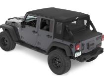 Jeep Wrangler Halftop Soft Top Conversion Kit For Jeep 2007-2018 Wrangler JK 4 Door Black Diamond Bestop
