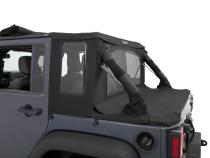 Jeep Wrangler Halftop Soft Top Conversion Kit For Jeep 2007-2018 Wrangler JK 4 Door Black Diamond Bestop
