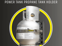 Gannett Locker 10 lb Aluminum Propane Bracket Stainless Steel Straps Black Power Tank