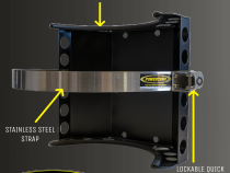 Gannett Locker 10 lb Aluminum Propane Bracket Stainless Steel Straps Black Power Tank