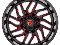 Aluminum Wheels 20X9 Hurricane D808 5 On 127 Gloss Black/Red Milled 71.5 Bore 1 Offset Fuel Off Road Wheels