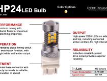 3157 LED Bulb HP24 Dual-Color LED Cool White Single Diode Dynamics