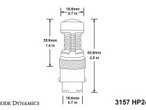 3157 LED Bulb HP24 Dual-Color LED Cool White Single Diode Dynamics