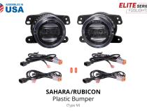 Elite Series Fog Lamps for 2018-2022 Jeep JL Wrangler Rubicon w/ Steel Bumper Pair Cool White 6000K Diode Dynamics