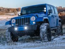 SS3 LED Fog Light Kit for 2007-2018 Jeep JK Wrangler White SAE Fog Pro w/ Backlight Type M Bracket Kit Diode Dynamics