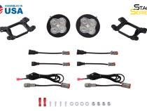 SS3 LED Fog Light Kit for 2011-2013 Jeep Grand Cherokee White SAE Fog Max w/ Backlight Type M Bracket Kit Diode Dynamics