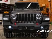 SS3 LED Fog Light Kit for 2018-2021 Jeep JL Wrangler White SAE Fog Pro w/ Backlight Type MR Bracket Kit Diode Dynamics