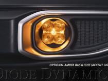 SS3 LED Fog Light Kit for 2018-2021 Jeep JL Wrangler Yellow SAE Fog Pro w/ Backlight Type MS Bracket Kit Diode Dynamics