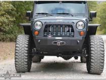 Jeep JK Shorty Front Bumper For 07-18 Wrangler JK Complete With Winch Plate Rigid Series Rock Slide Engineering