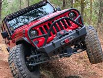 Jeep JK Front Bumper W/Grill Hoop And Stinger 07-18 Wrangler JK Crusher Series Bare Steel Motobilt