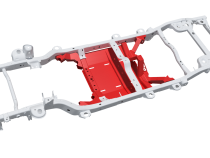 4 Link Suspension Bracket Kit With Skid Plate For 07-11 Jeep JKU Bare Steel Motobilt