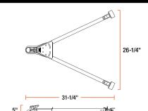 Curt Tow Bar with Adjustable-Width Arms Car Mount 2 Inch Ball 5000 lbs. Safety Cables and Coupler Lock Sold Separately) RockJock 4X4