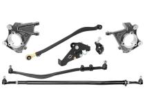 Currectlync Wrangler JK High Steer Kit For Stab. Shock And Jeep JL/JT Trac Bar Incl. Knuckles Drag Link Tie Rod Trac Bar Tb Reloc/Shock Mount Tr Clamp RockJock 4x4
