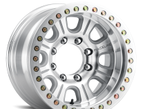Aluminum Wheels 17x9.5 Monster Beadlock RT233 Machined Silver -19 Offset 5 on 127 Bolt Pattern 83.82 Bore Raceline